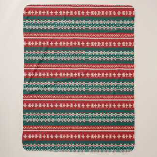 Ugly Christmas Sweater Knit Traditional Pattern 13 Sherpa Blanket