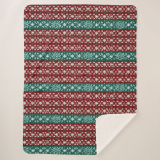 Ugly Christmas Sweater Knit Traditional Pattern 18 Sherpa Blanket