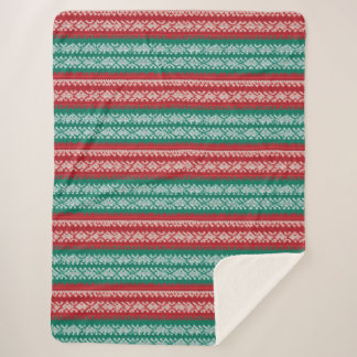 Ugly Christmas Sweater Knit Traditional Pattern 8 Sherpa Blanket