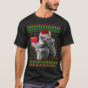 Ugly Christmas Sweater Koala Funny Santa Hat Antle