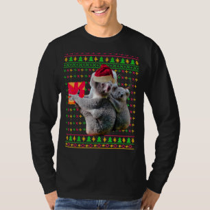 Ugly Christmas Sweater Koala Funny Santa Hat Antle