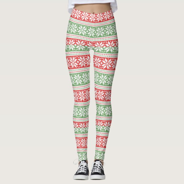 Ugly Christmas Sweater Leggings (Front)