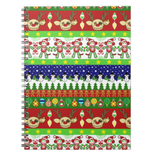 Ugly Christmas Sweater Notebok Spiral Notebook