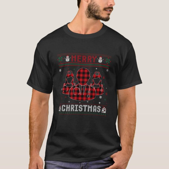 Ugly Christmas Sweater Nurse Practitioner Buffalo  (Front)