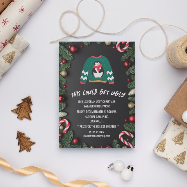 Ugly Christmas Sweater Office Christmas Party Invitation (Ugly Christmas Sweater Office Christmas Party Invitation)