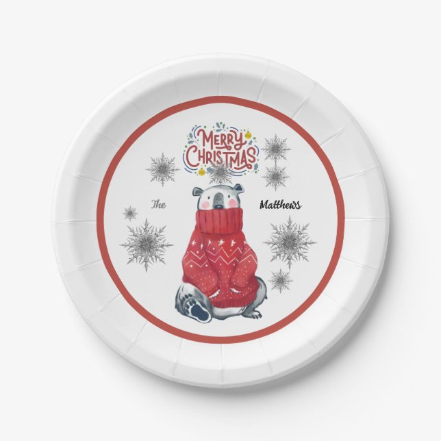 Ugly Christmas Sweater Paper Plate (Front)