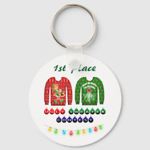 Ugly Christmas Sweater Party 1st Place Winner Key Ring