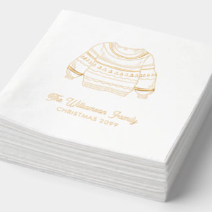 Ugly Christmas Sweater Party Custom Family Napkins