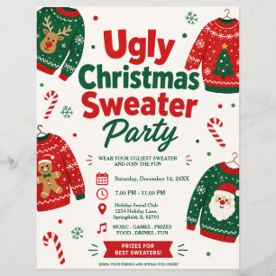 Ugly Christmas Sweater Party Flyer