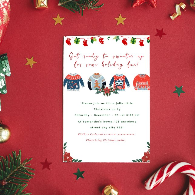 Ugly Christmas Sweater Party  Fun Holiday  Invitation (Creator Uploaded)
