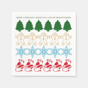 Ugly Christmas Sweater Party Funny Cute Pattern Napkin