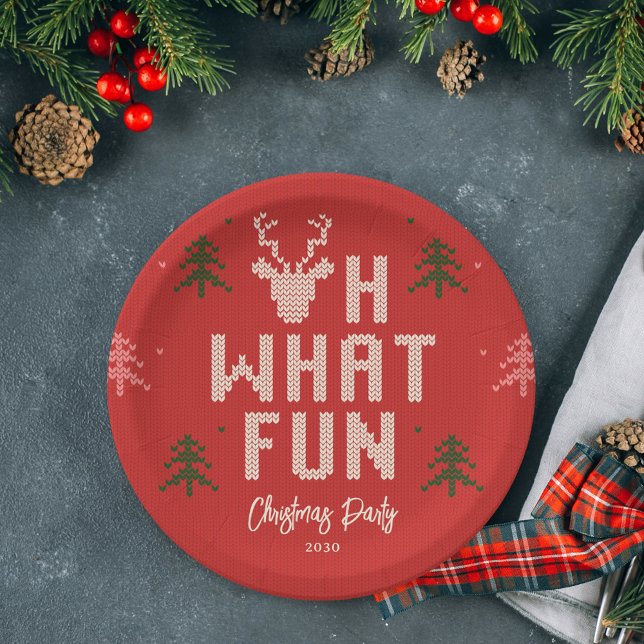 Ugly Christmas Sweater Party Holiday Party Plates (Creator Uploaded)