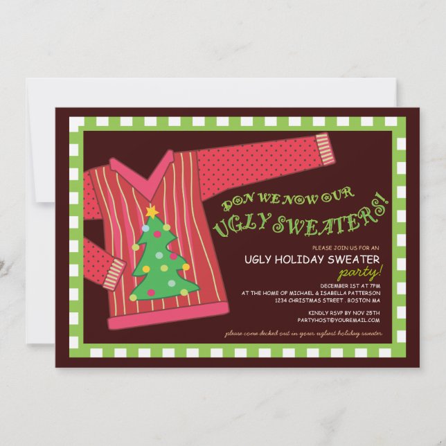 Ugly Christmas Sweater Party Invitation (Front)