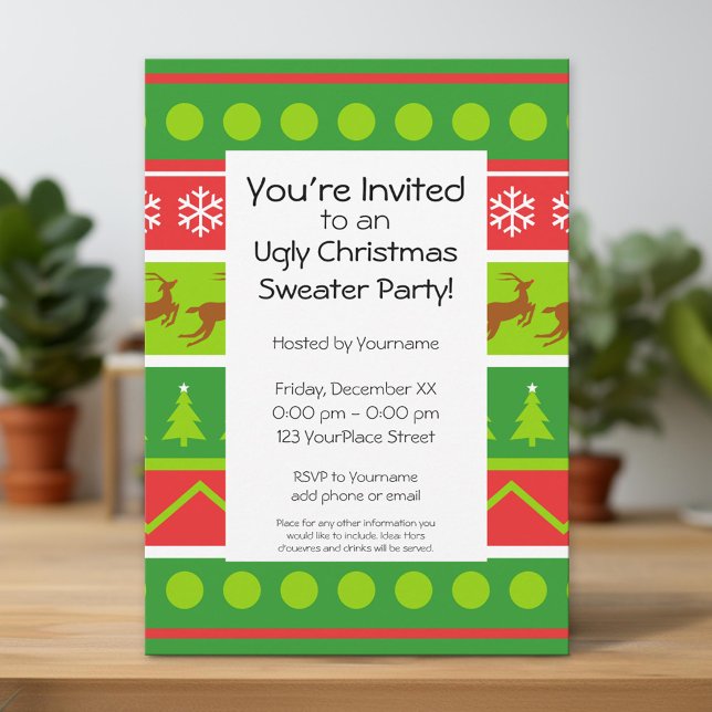 Ugly Christmas Sweater Party Invitation (Unique Invitation)