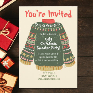 Ugly Christmas Sweater Party Invitation