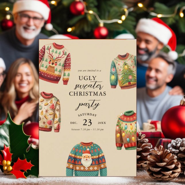 Ugly Christmas Sweater Party Invitation Card (Creator Uploaded)