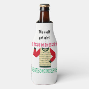 Ugly Christmas Sweater Party Personalised Bottle Cooler