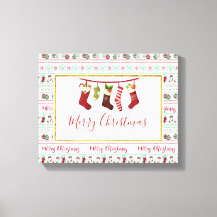 Ugly Christmas Sweater Pattern Holiday Canvas Print