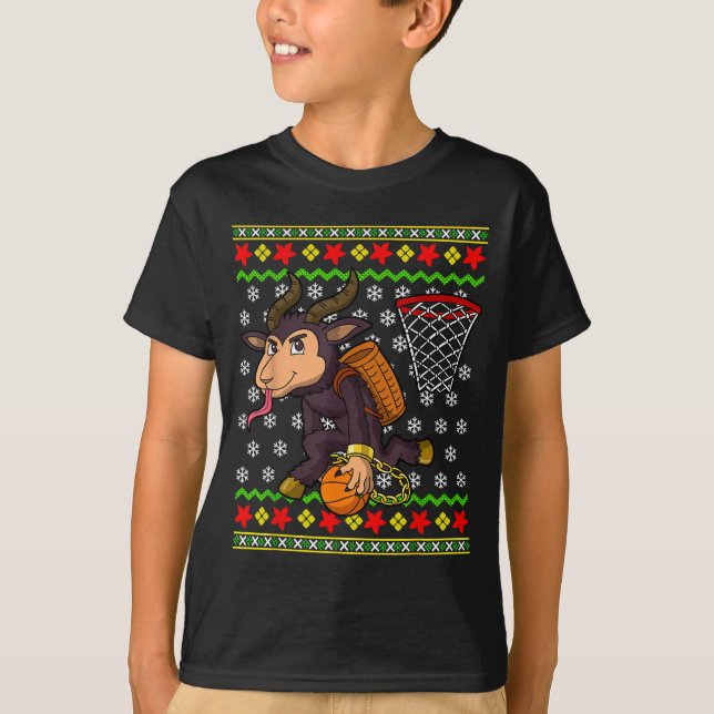 Ugly Christmas Sweater Pattern Kids Krampus Basket (Front)