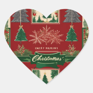 Ugly Christmas Sweater Pattern with Reindeer & Sno Heart Sticker