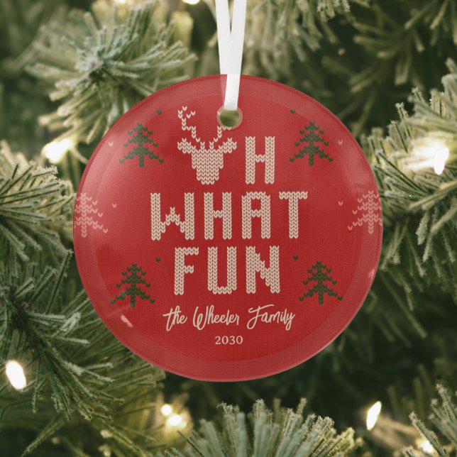 Ugly Christmas Sweater Personalised Ornament (Insitu)