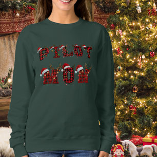 Ugly Christmas Sweater Pilot Mum Aviation Funny