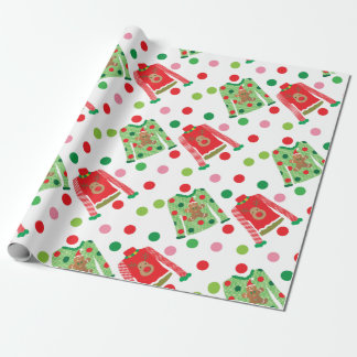 Ugly Christmas Sweater Polka Dot Wrapping Paper