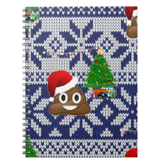 ugly Christmas sweater poop emoji Spiral Notebook