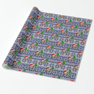 ugly Christmas sweater poop emoji Wrapping Paper