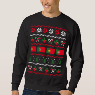 Ugly Christmas Sweater Portugal Flag, Half Portugu