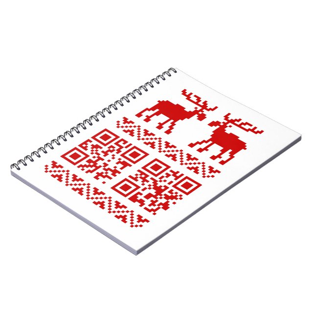 Ugly Christmas Sweater QR Code Happy New Year ! Spiral Notebook (Left Side)