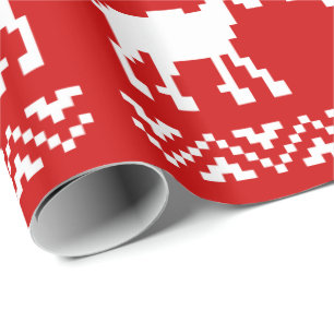 Ugly Christmas Sweater QR Code Happy New Year ! Wrapping Paper