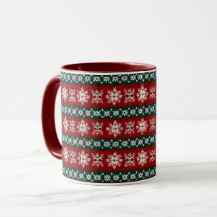Ugly Christmas Sweater Red And Green Mug