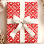 Ugly Christmas Sweater Red Deer Wrapping Paper<br><div class="desc">Add a fun and festive touch to your holiday gifts with this charming "ugly Christmas sweater" inspired wrapping paper. Featuring a classic red and white pattern with reindeer and snowflakes, this paper is perfect for anyone who loves the nostalgic, playful feel of holiday sweaters. Ideal for wrapping presents for family,...</div>