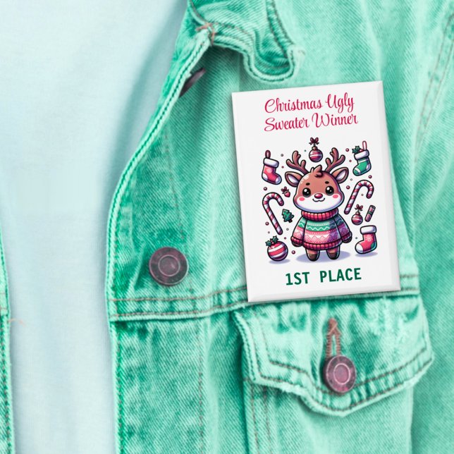 Ugly Christmas Sweater Reindeer Winner 1st Place (Creator Uploaded)