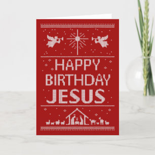 Ugly Christmas Sweater Religious Jesus Holiday Card