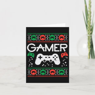 Ugly Christmas Sweater Retro Video Game Xmas Boys  Card