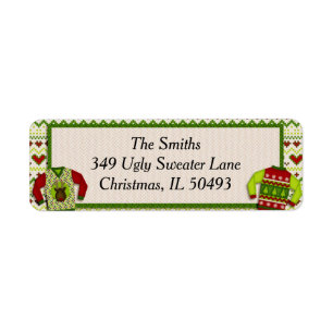 Ugly Christmas Sweater Return Address Labels