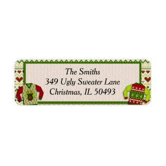 Ugly Christmas Sweater Return Address Labels