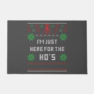 Ugly Christmas Sweater Santa I'm Just Here For The Doormat