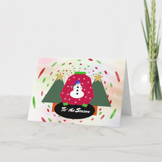 Ugly Christmas Sweater Season Nostalgia Holiday Card (Front)