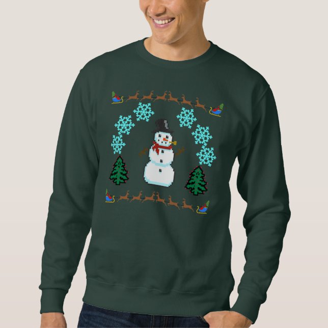 Ugly Christmas Sweater - Snowman Reindeer Santa (Front)