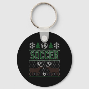 Ugly Christmas Sweater Soccer Key Ring