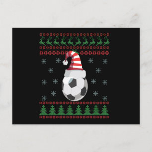 Ugly Christmas Sweater Soccer Sport Lovers Gift Postcard