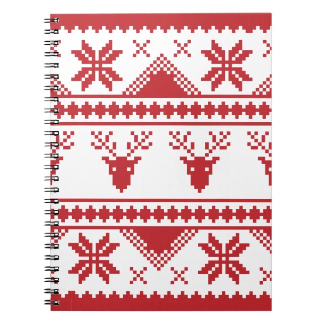 ugly christmas sweater spiral notebook (Front)