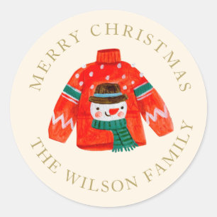 Ugly Christmas Sweater Sticker   Personalized