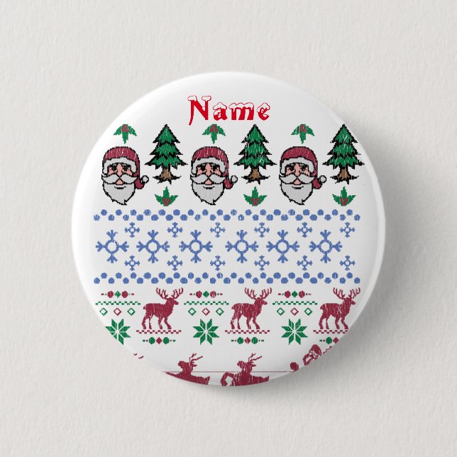 Ugly Christmas Sweater-Style Thunder_Cove 6 Cm Round Badge (Front)