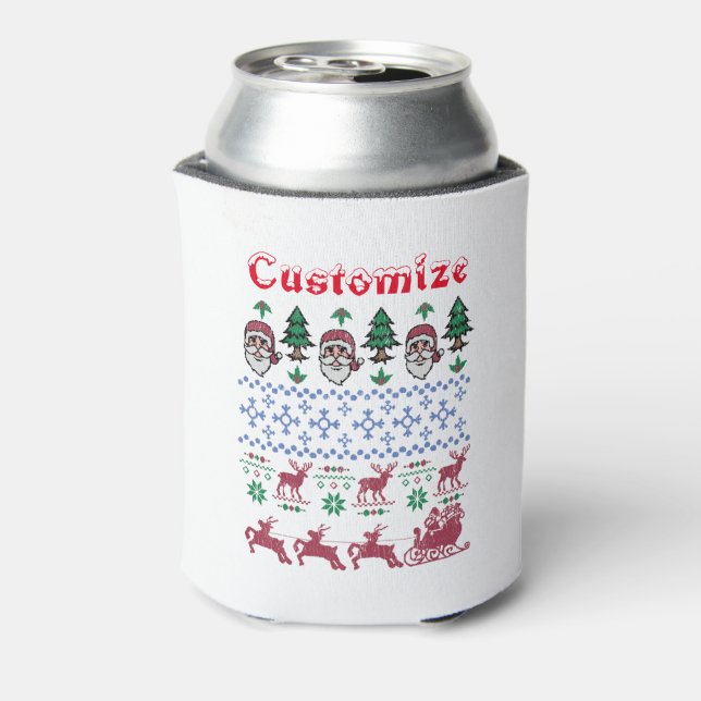 Ugly Christmas Sweater-Style Thunder_Cove Can Cooler (Can Back)