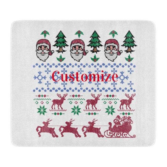 Ugly Christmas Sweater-Style Thunder_Cove Cutting Board (Front)