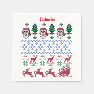 Ugly Christmas Sweater-Style Thunder_Cove Napkin